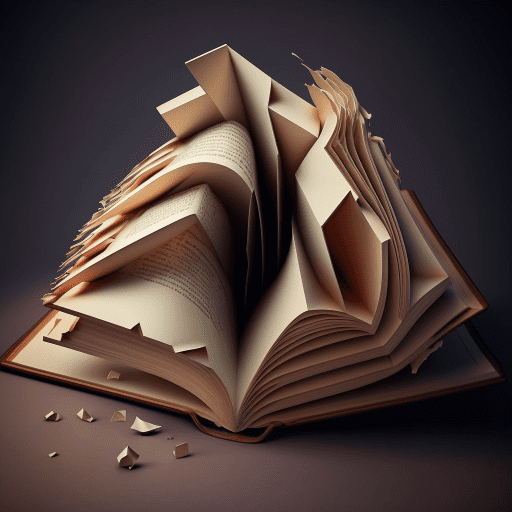 Artistic Book with many folded pages, The worst nightmare of dog-ear haters.