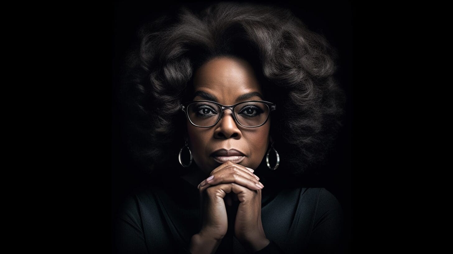 Portrait close up of Oprah Winfrey