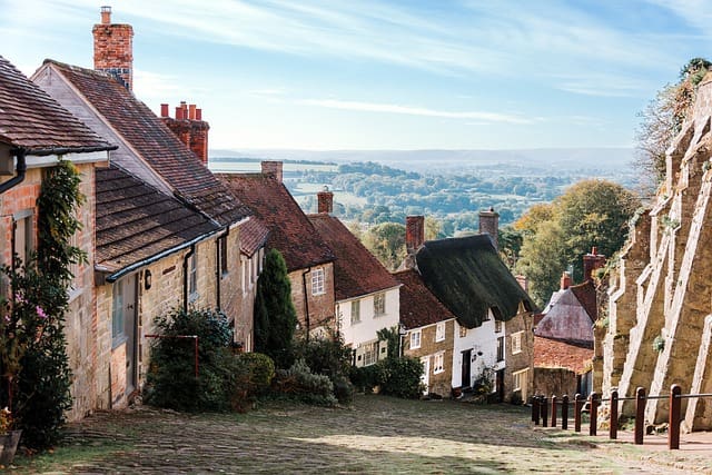 Idyllic English town such as Merham in the book Windfallen by Jojo Moyes